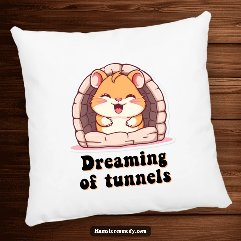 Funny Pillow: A giggling hamster peeks from a small maze entrance, bringing cozy humor to any room.