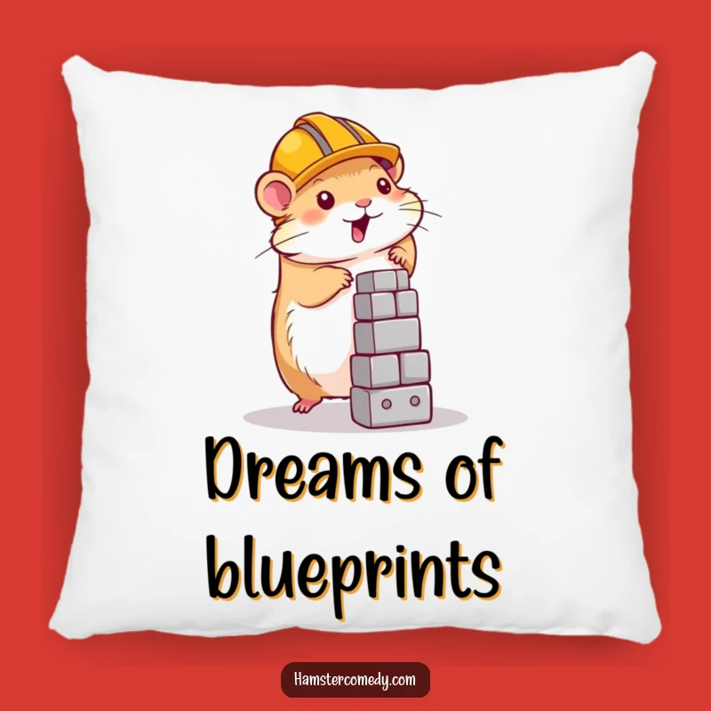 Funny Hamster Pillow: Construction Site Comfort, Adorable Hamster Funny Gift Pillow