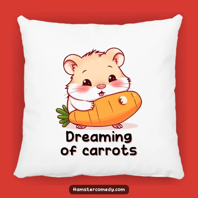 Funny Hamster Carrot Pillow: Cozy Curious Rodent Munching Giant Veggie Gift