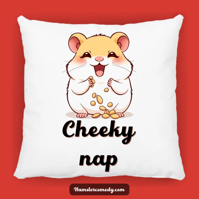 Funny Hamster Cheeky Pillow - Adorable Comfort with Snack Humor!