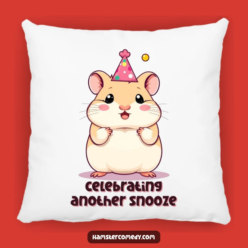 Funny Hamster Party Hat Pillow: Cozy Comfort for Your Celebrations