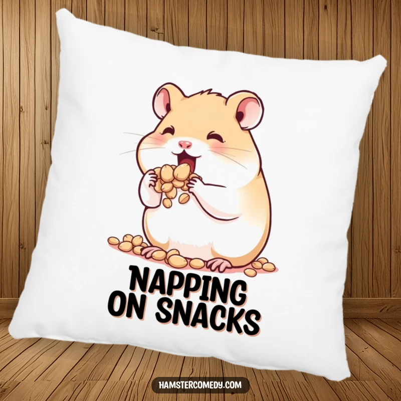Funny Hamster Pillow: A cute hamster’s comically stuffed cheeks filled with seeds, designed for comfort and a humorous touch.
