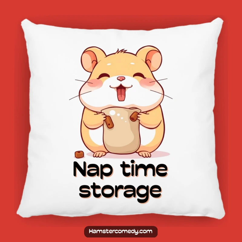 Funny Hamster Hoarder Pillow - Comfy & Hilarious Accent!