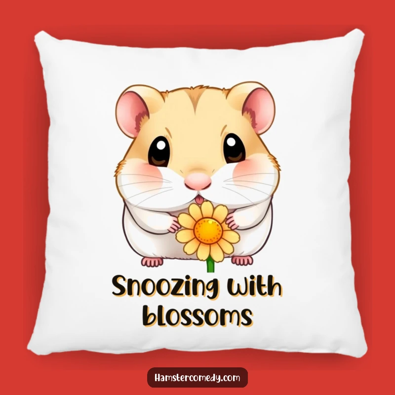 Funny Wide-Eyed Hamster Flower Pillow - Cozy Comfort with Curious Charm