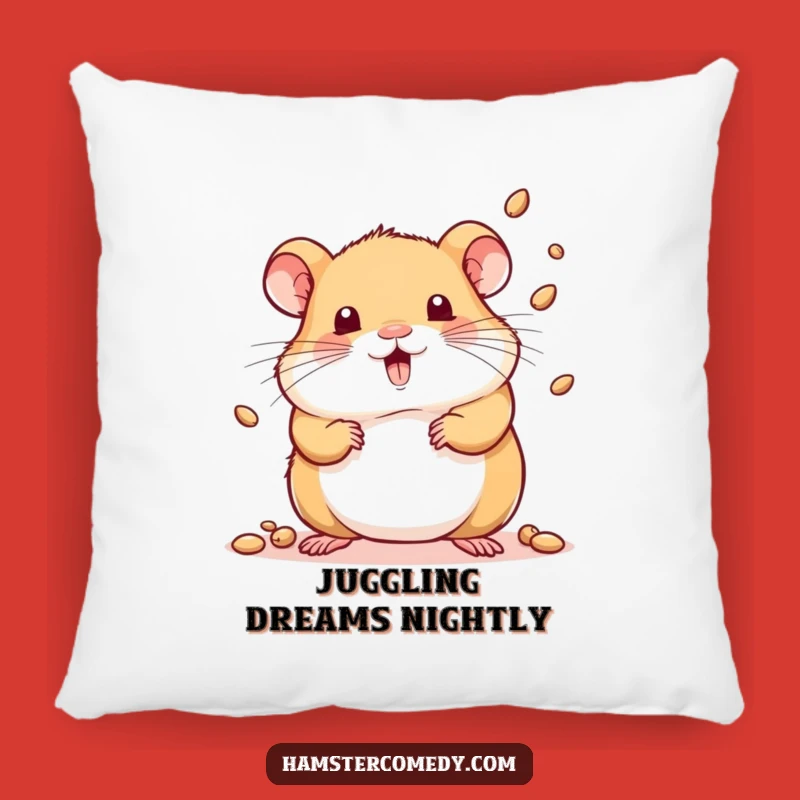 Soft Funny Kawaii Hamster Juggler Pillow - Cozy & Hilarious Accent