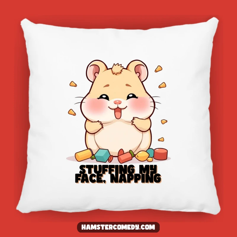 Cozy Funny Hamster Hoarder Pillow: Cuddle Up with Stuffed Cheeks and Comfort