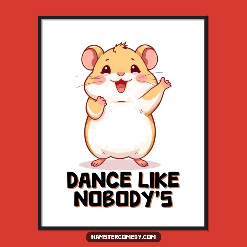 Funny Hamster Dancing Digital Art Print: Instant Joyful Decor