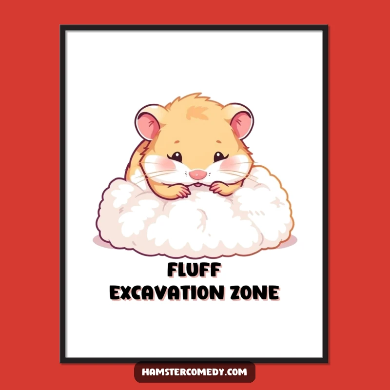 Funny Hamster Digging Digital Art - Instant Hilarious Decor for Your Walls
