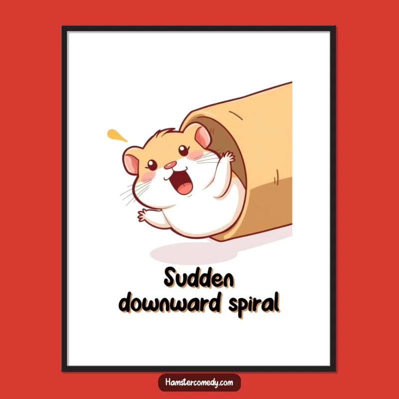 Funny Hamster Art Print: Tube Slide Digital Download, Hilarious and Comical Gift