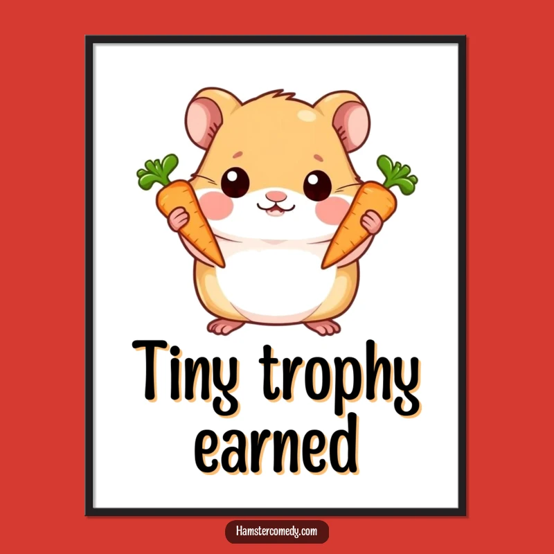 Funny Hamster Carrot Digital Art - Instant Prideful Hamster Decor