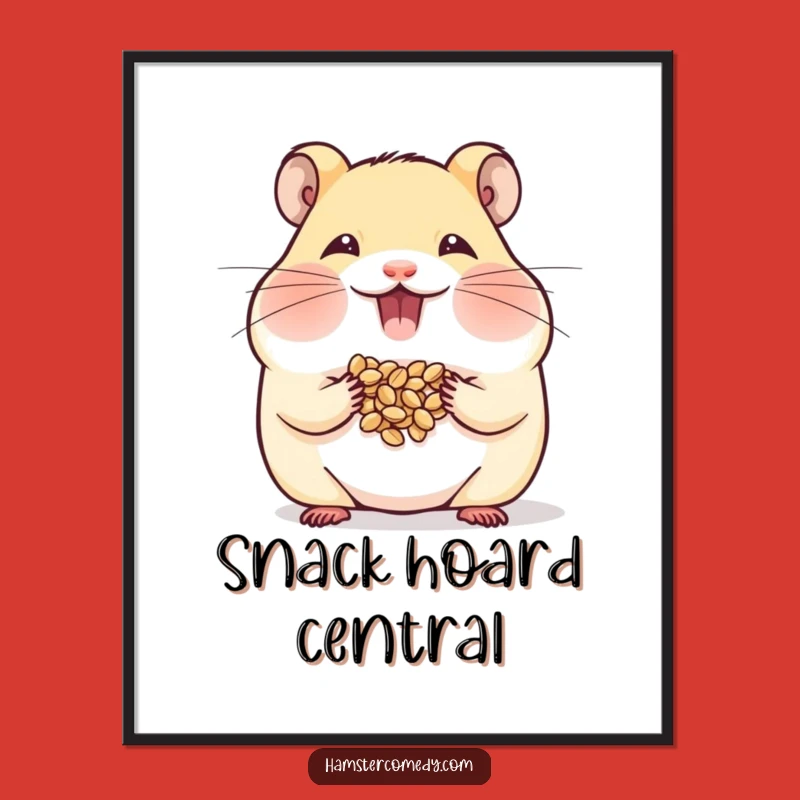 Funny Hamster Digital Art: Instant Snack Smiles, Perfect Downloadable Gift!