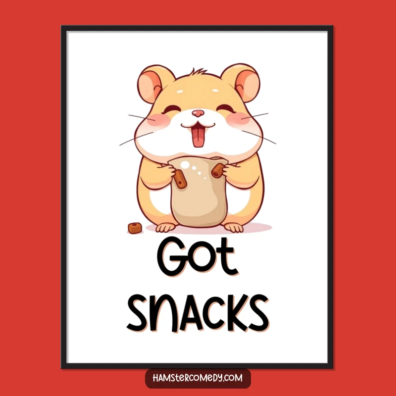 Funny Hamster Hoarding Digital Art - Instant Foodie Fun!