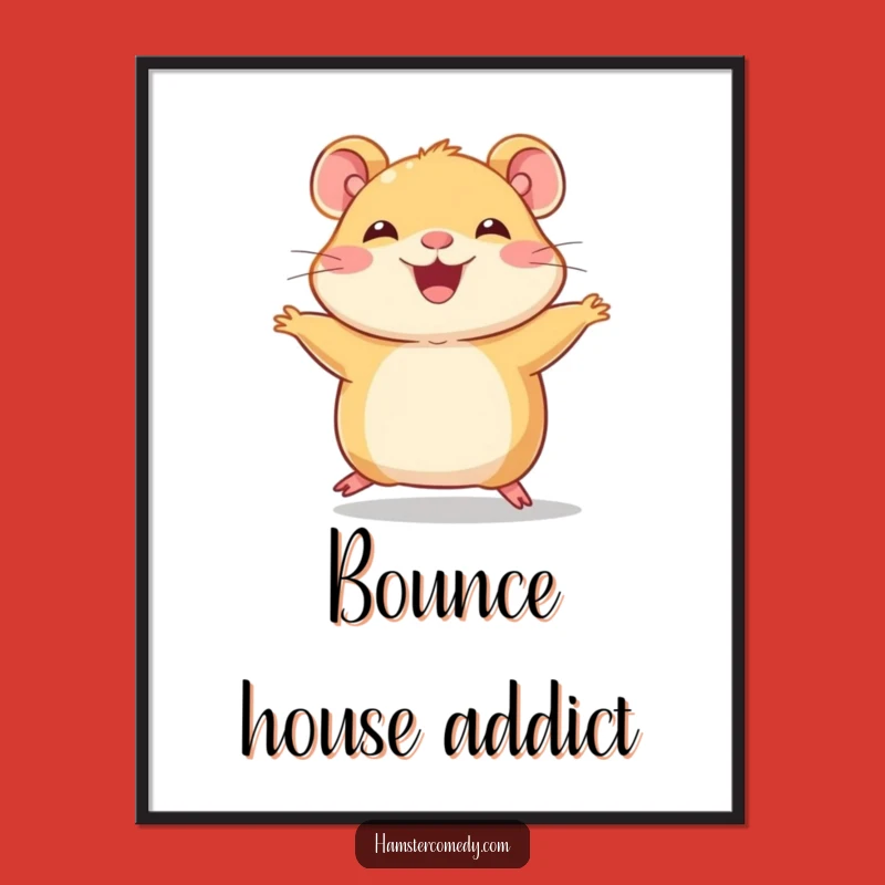 Funny Hamster Hop Digital Art - Instant Cute Decor, Unique Funny Gift