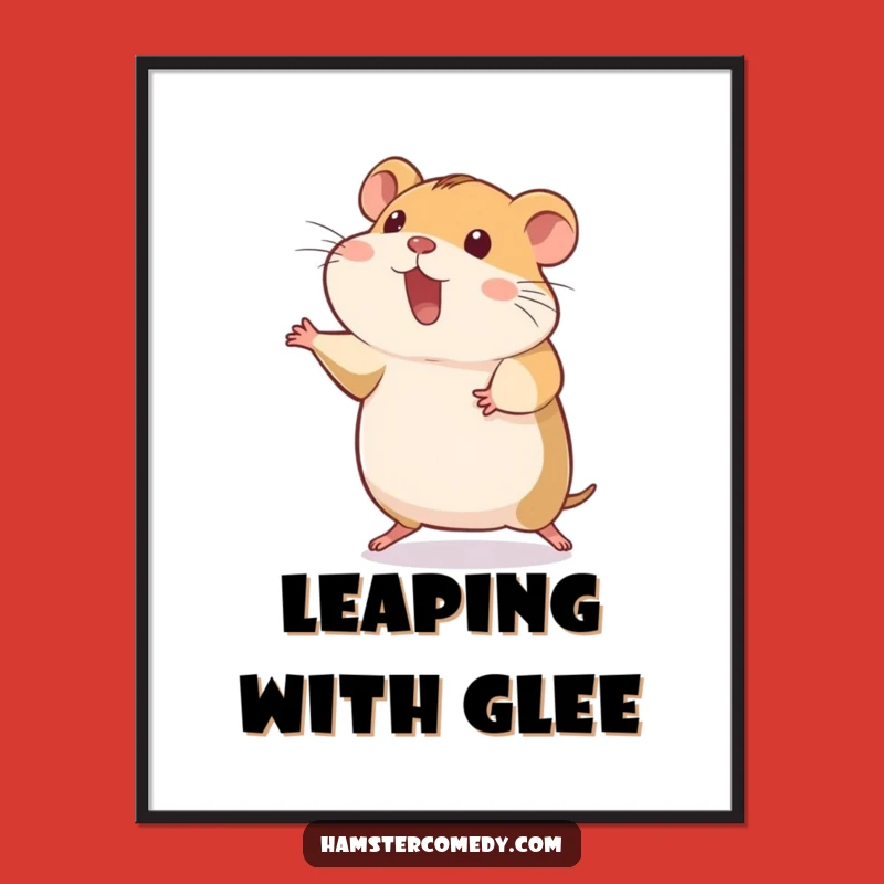 Funny Hamster Hop Digital Art - Silly Pet Action Decor Funny Gift