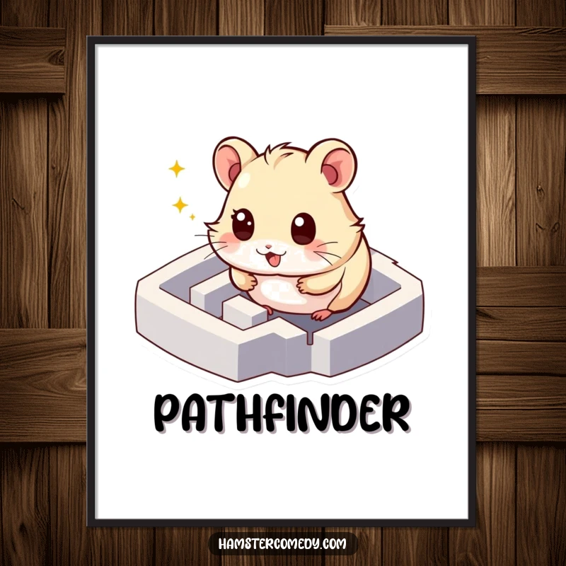 Funny hamster maze digital art print, capturing humorous exploration, instant download adventurous decor, gift idea.
