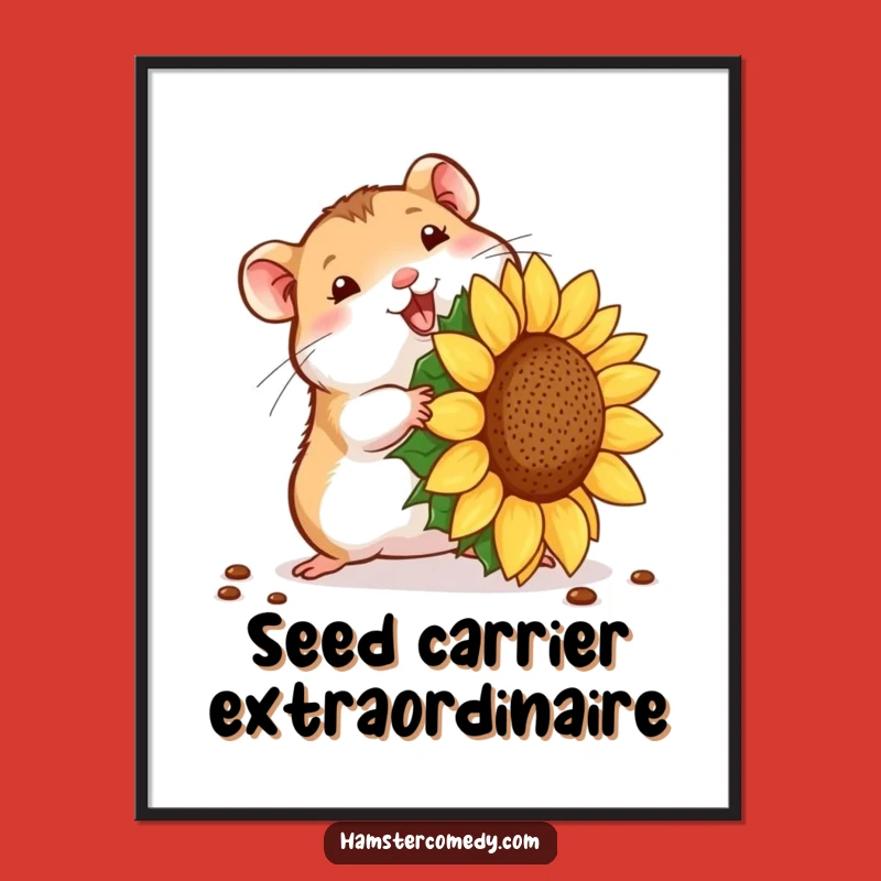 Funny Hamster Seed Struggle Digital Print: Instant Quirky Art