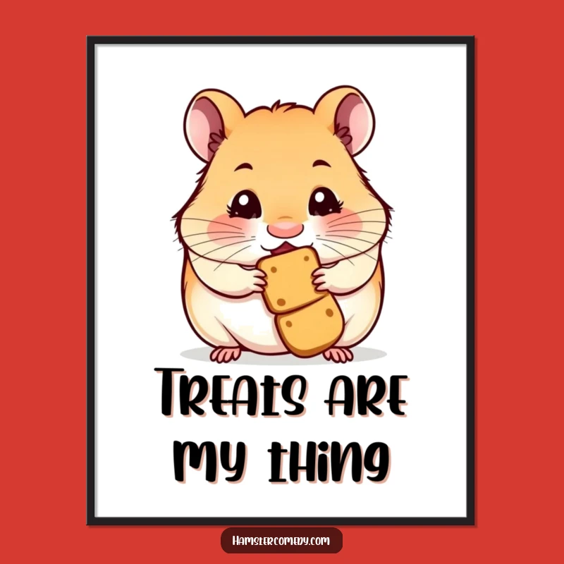 Funny Hamster Treat Digital Art Print: Instant Joyful Decor