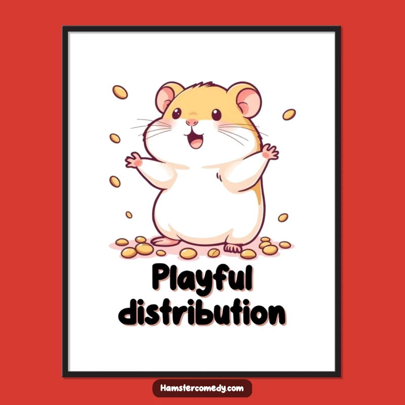 Funny Juggling Hamster Digital Art: Kawaii Rodent Printable Decor