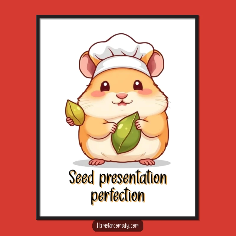 Funny Kawaii Hamster Chef Digital Print - Instant Hilarious Download