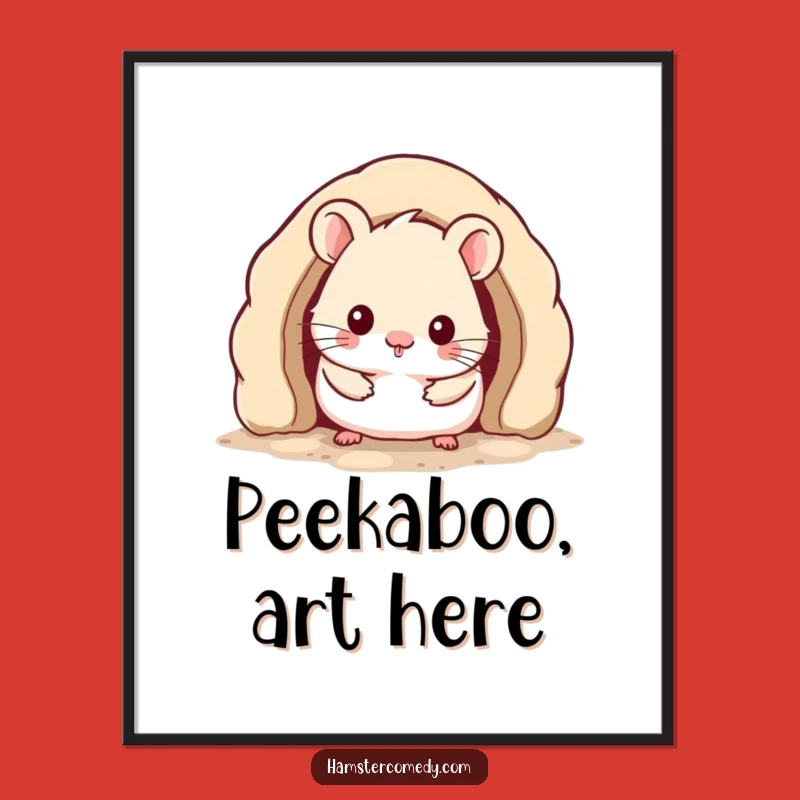 Funny Kawaii Hamster Digital Print: Cozy Burrow Art, Adorable & Humorous Home Decor