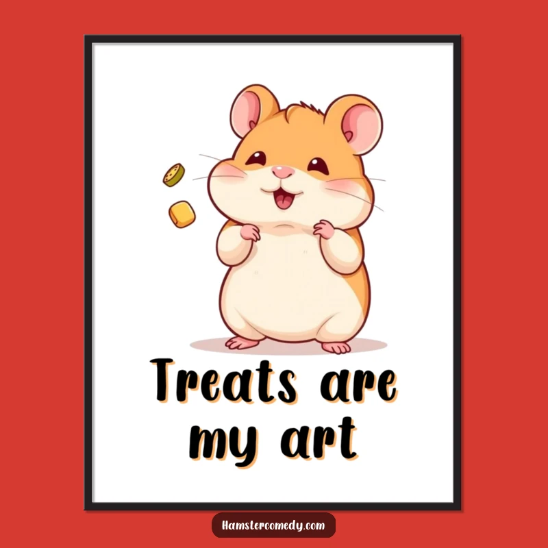 Funny Kawaii Hamster Juggling Digital Art: Skillful Decor Gift