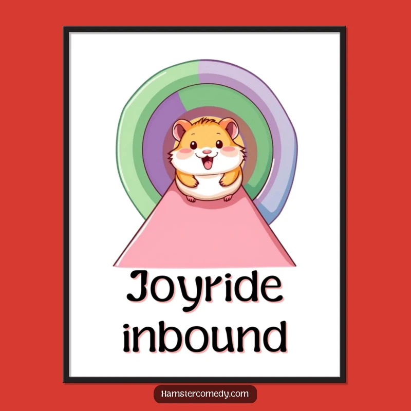 Funny Smiling Hamster Tunnel Digital Art - Instant Joyful Decor