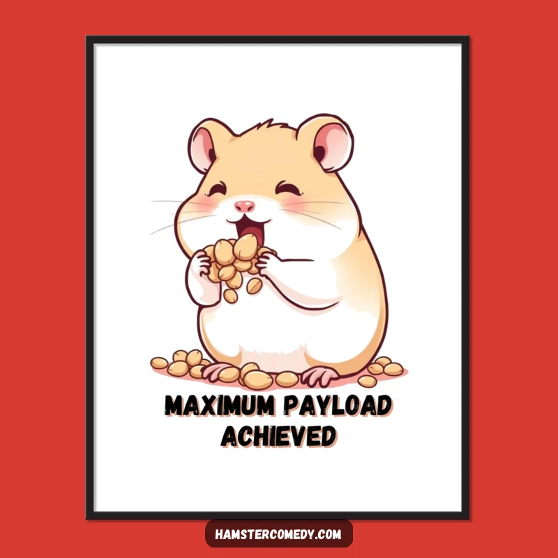 Funny Hamster Art Print: Seed Stuffing Digital Download, Hilarious and Cute Gift