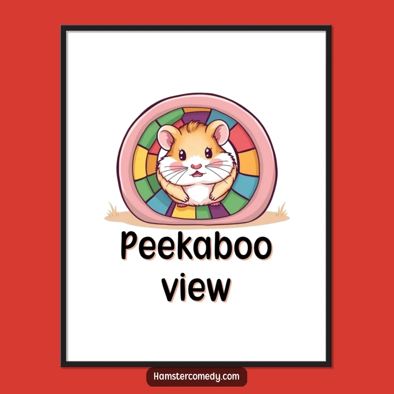 Funny Hamster Tunnel Digital Art: Instant Peek-a-Boo Smiles, Perfect Downloadable Gift!
