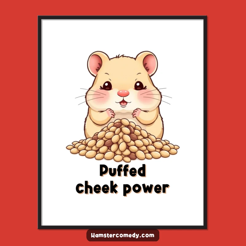 Funny Hamster Hoarding Seeds Digital Art - Instant Comical Decor Gift