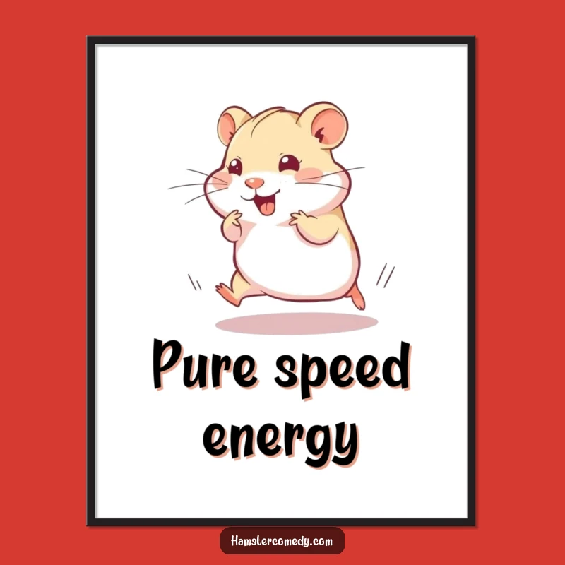 Funny Speedy Hamster Digital Art Print: Instant Energy with This Hilarious Dash, Perfect Funny Gift