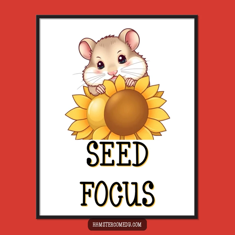 Funny Hamster Digital Art - Hilarious Seed Nibbling Printable for Instant Smiles