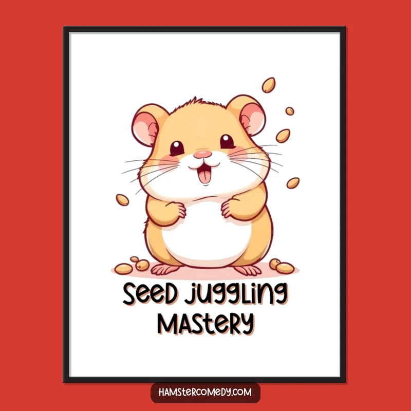 Funny Kawaii Hamster Juggler Digital Print - Instant Hilarious Download