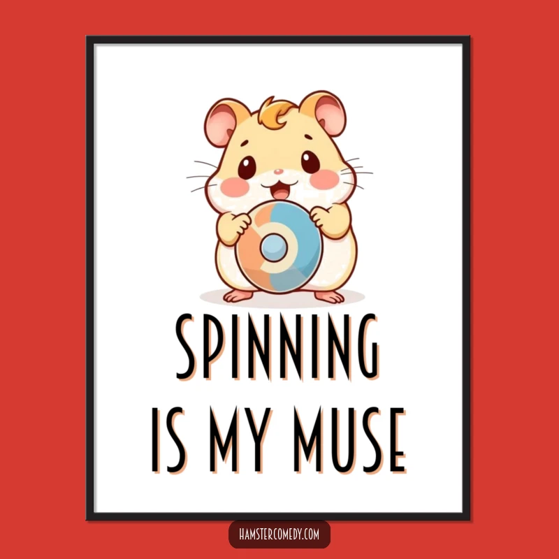 Funny Kawaii Hamster Surprise Digital Art: Quirky Decor Gift