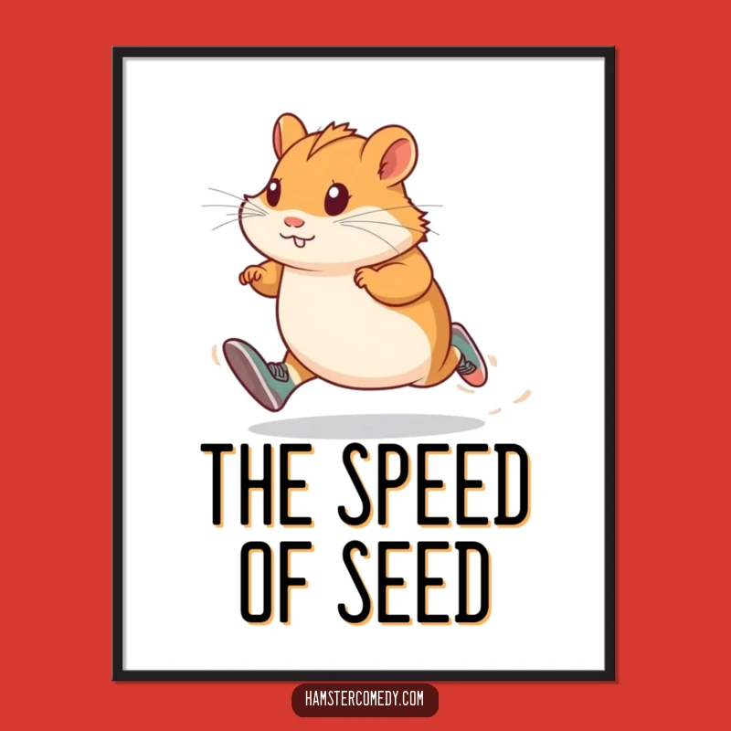 Funny Hamster Runner Digital Art - Instant Motivational Decor Gift