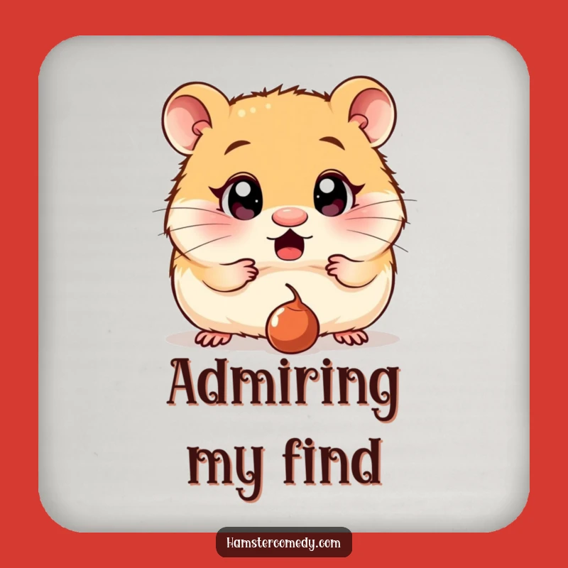 Funny Surprised Hamster Coaster: Protect Surfaces with This Hilarious Wide-Eyed Design, Great Funny Gift