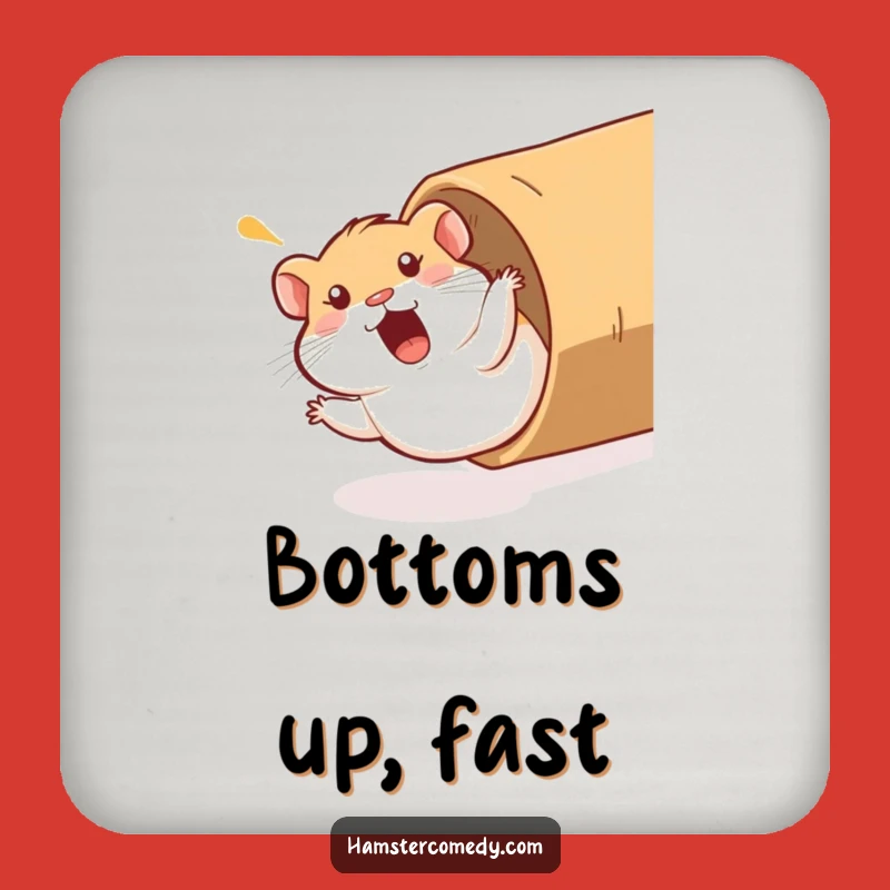 Funny Hamster Coaster Set: Comical Tube Slide, Protect Surfaces with Humor Gift