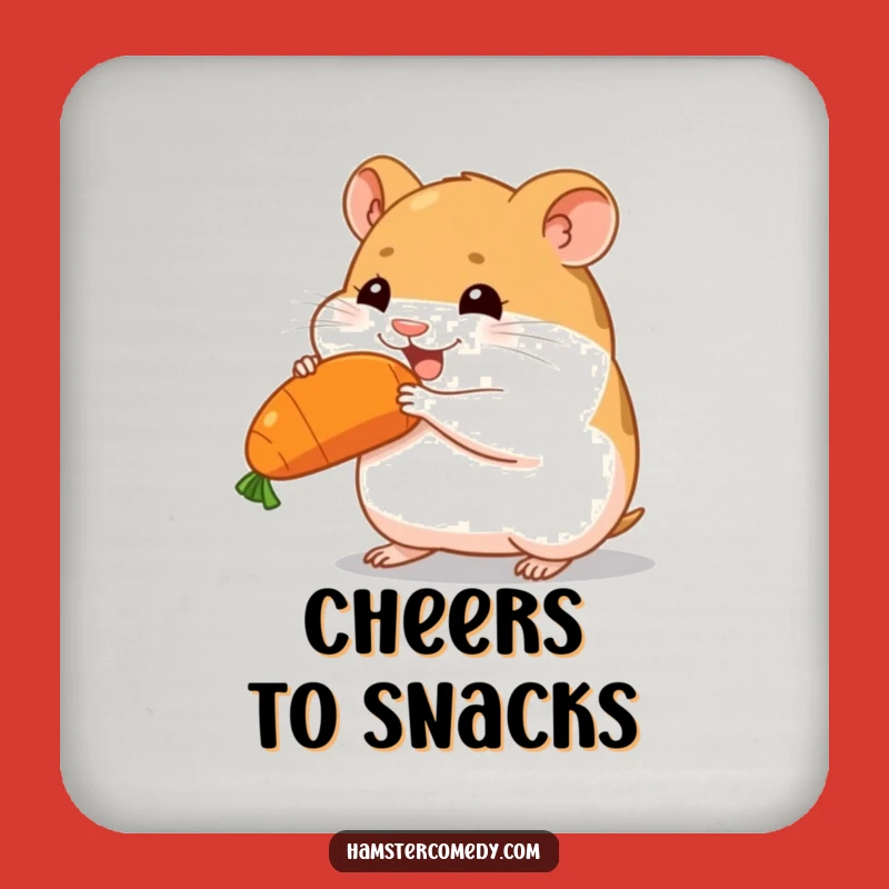 Funny Determined Hamster Carrot Coaster - Table Protector Funny Gift
