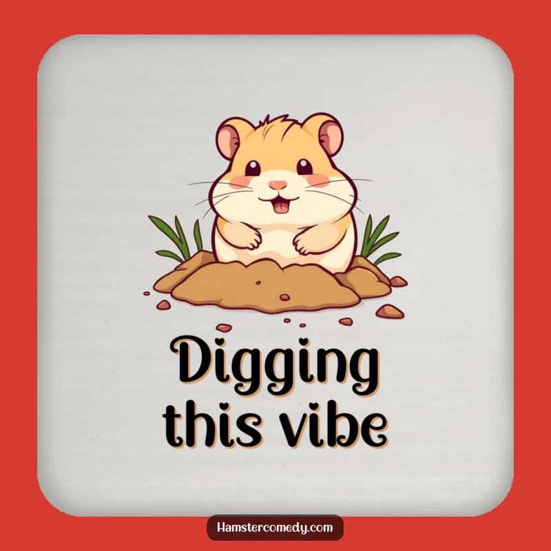Funny Hamster Digging Coaster: Protect Surfaces with This Hilarious Hamster, Great Funny Gift