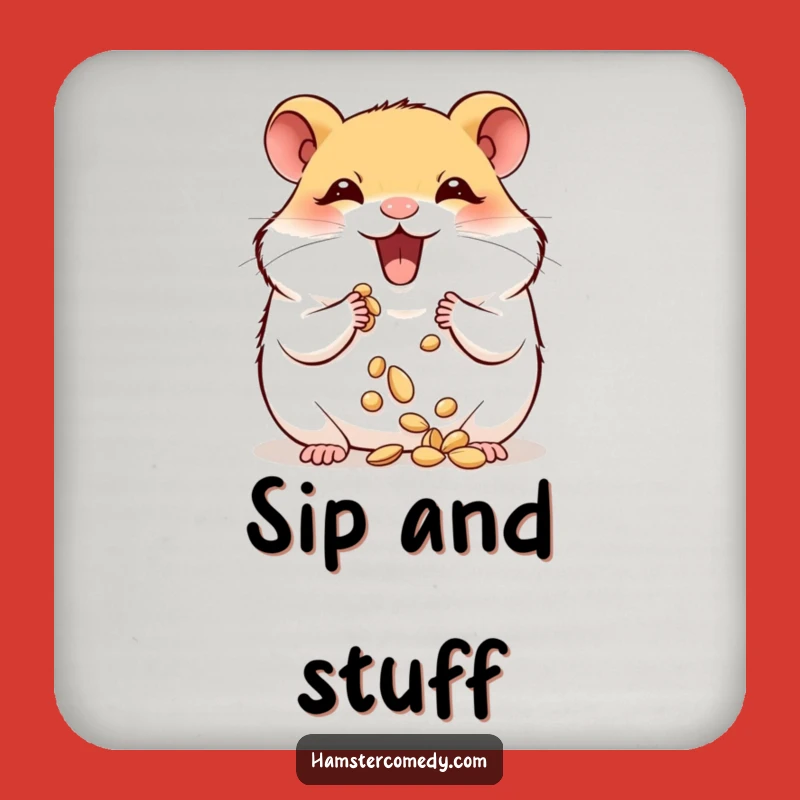 Funny Hamster Coaster - Protect Surfaces with Cheeky Snack Charm!