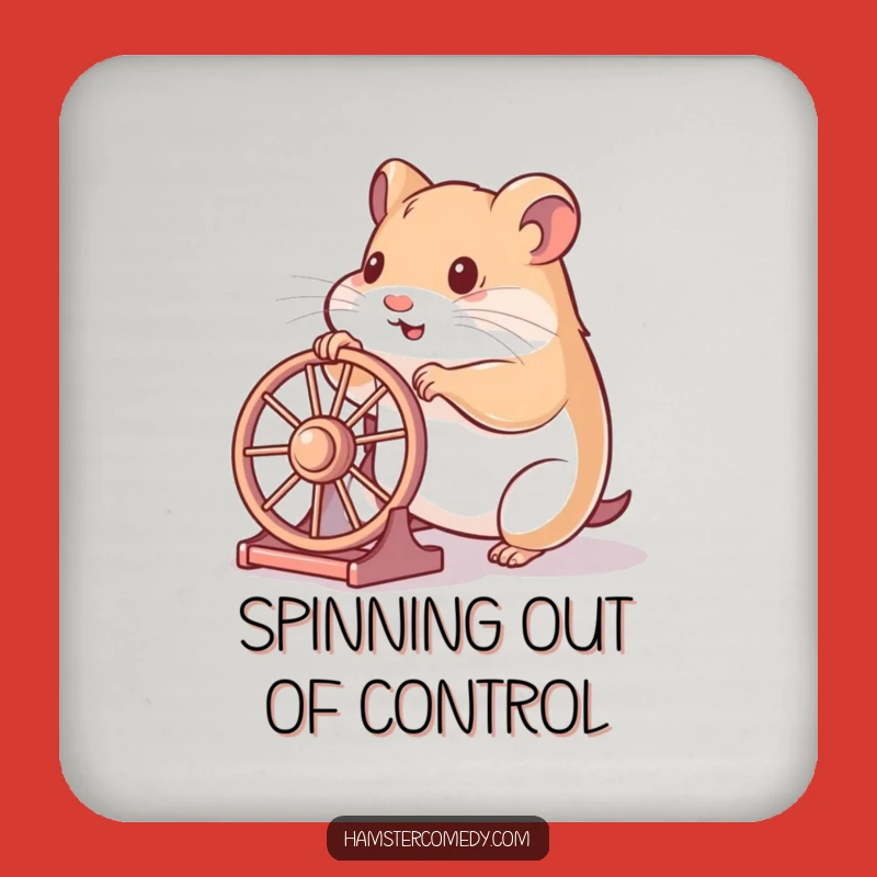 Funny Hamster Pushing Wheel Coaster Set: Protect Surfaces with Playful Style