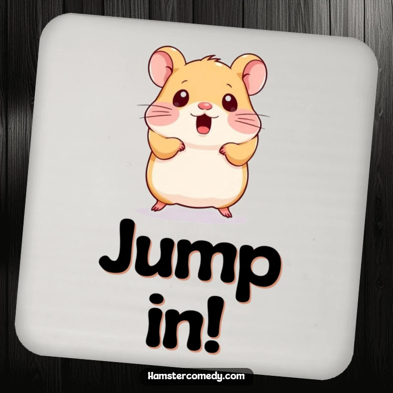 Funny Kawaii Hamster Coasters: A set of coasters featuring a surprised kawaii hamster, protecting surfaces with adorable charm.
