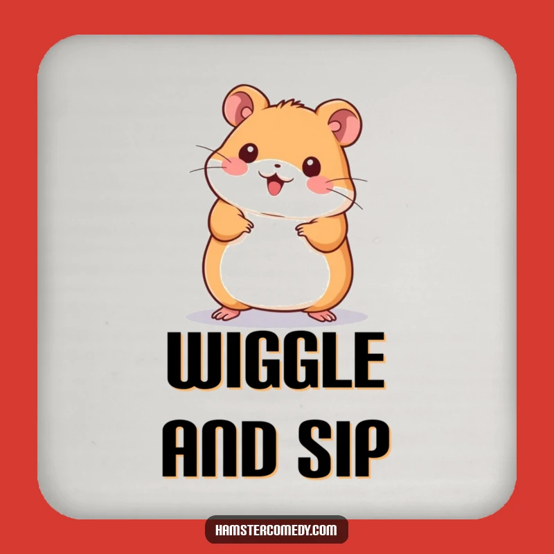 Funny Kawaii Hamster Dance Coaster - Cute Wiggling Amigurumi Drink Protector