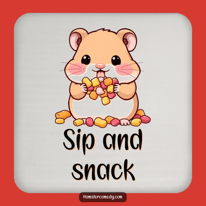 Funny Kawaii Hamster Drink Coaster: Protect Surfaces with Snack Charm, Great Gift!