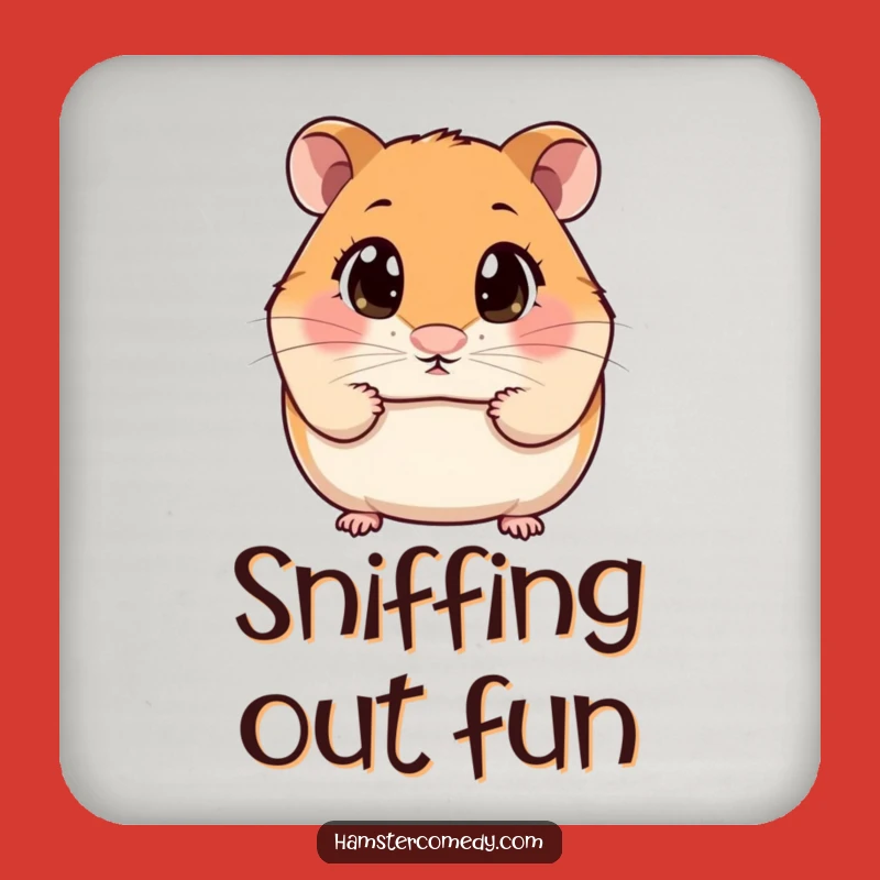 Funny Kawaii Hamster Sniffing Coaster: Table Protection Gift