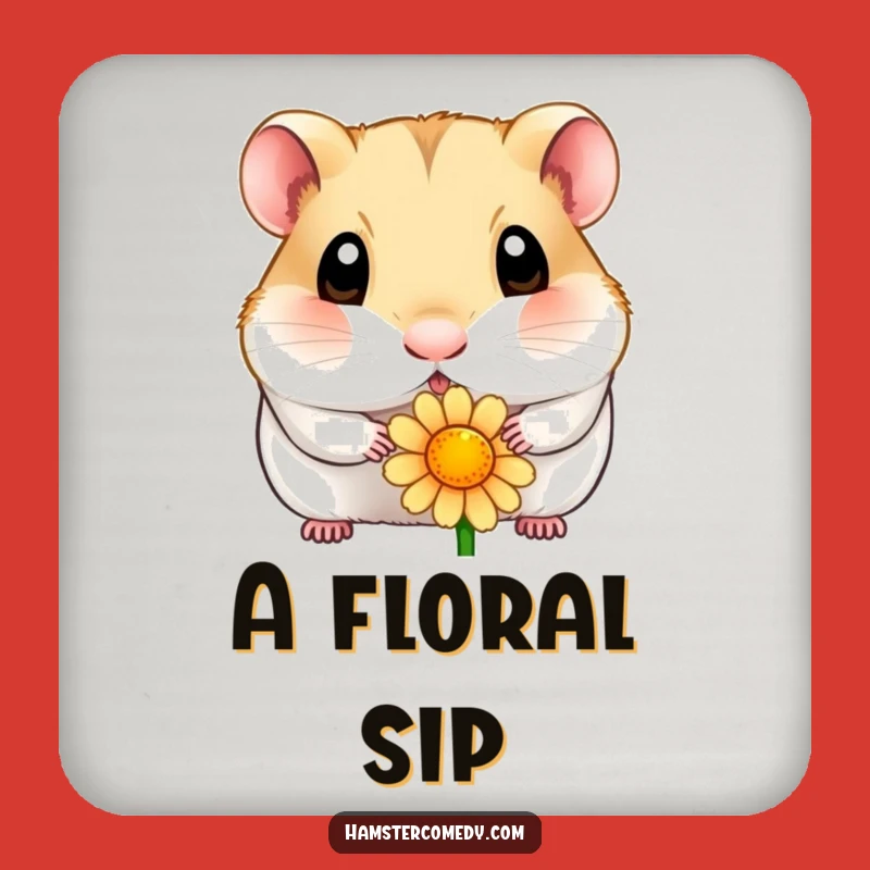 Funny Wide-Eyed Hamster Flower Coaster - Protect Surfaces with Curious Style