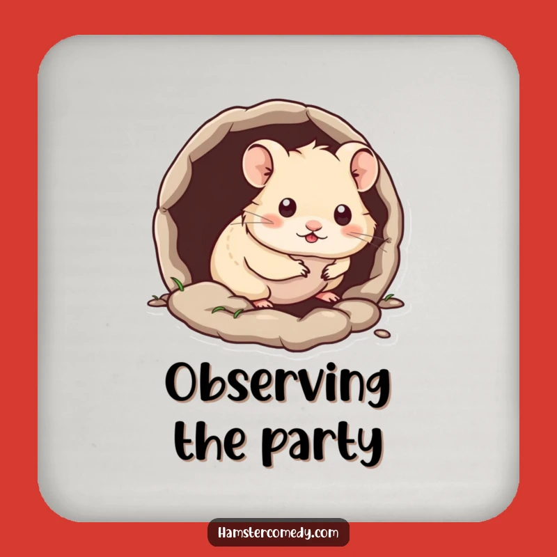 Funny Kawaii Hamster Coasters: Set of Burrow Peeks, Perfect Funny Gift