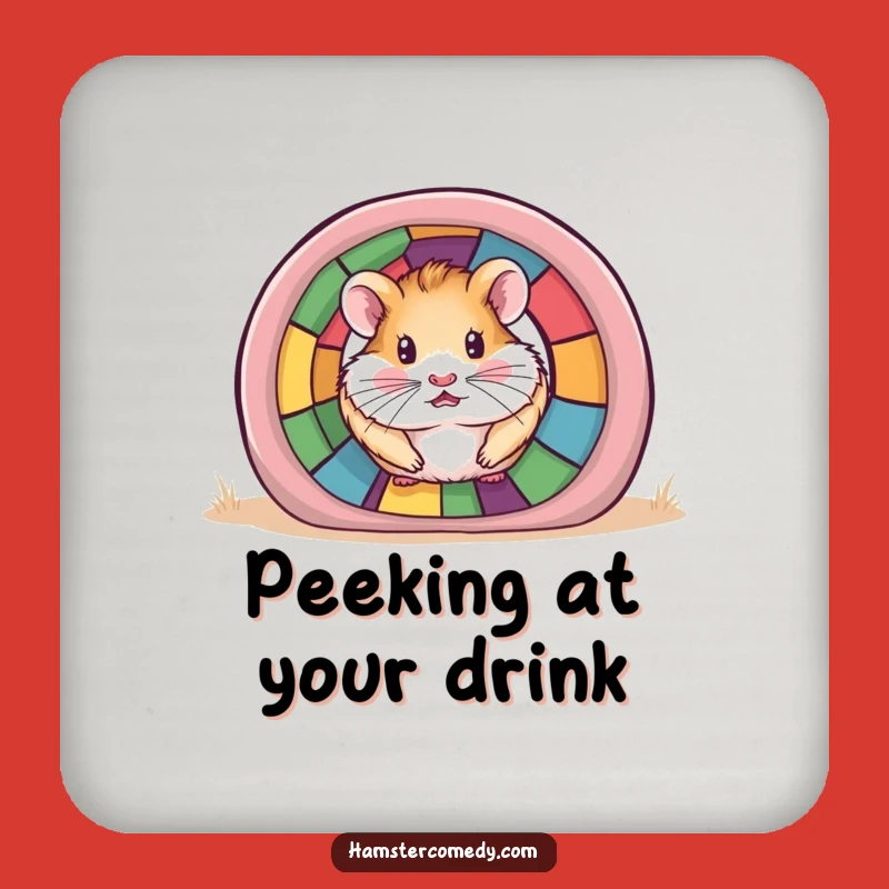 Funny Hamster Tunnel Coasters: Protect Surfaces with Peek-a-Boo Fun, Gift Set!