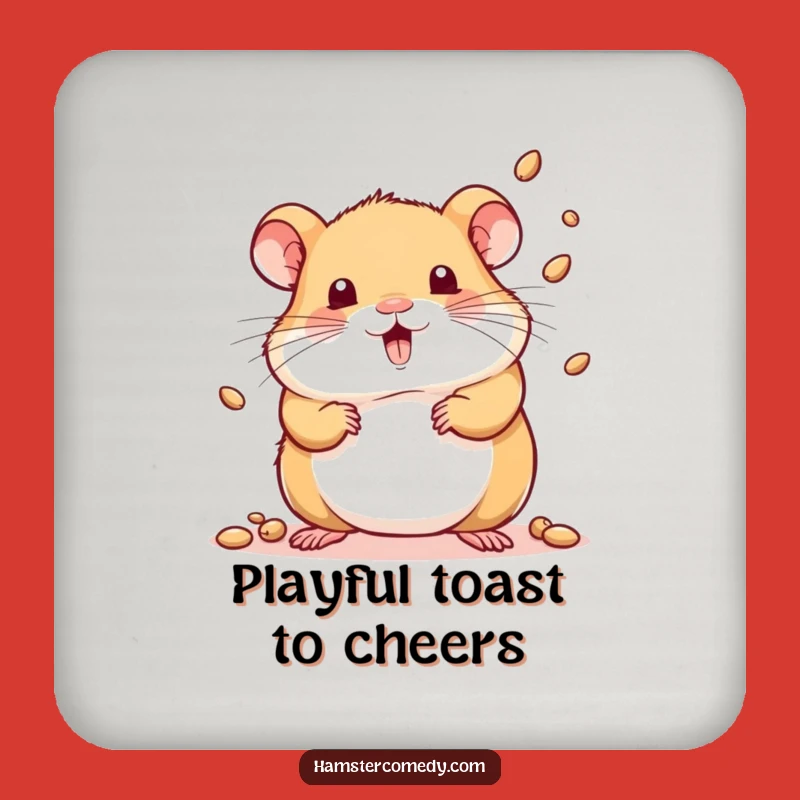 Set of Funny Kawaii Hamster Juggler Coasters - Protect Surfaces Hilariously