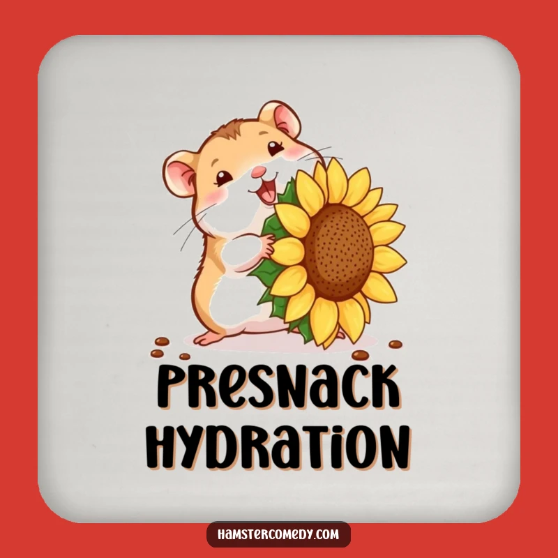 Funny Hamster Seed Struggle Coaster Set: Sip with Tiny Tenacity