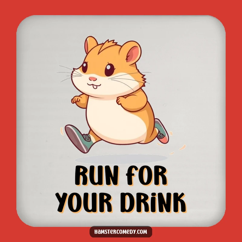 Funny Hamster Runner Drink Coaster - Protect Surfaces with Speed Gift